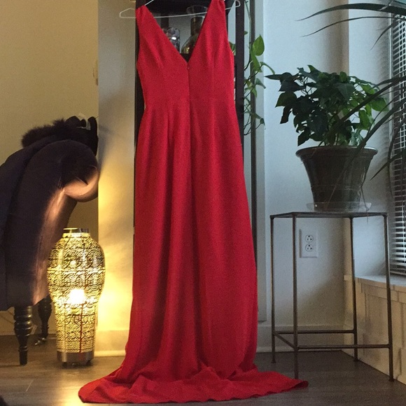 Red gown by Aidan Mattox - Picture 2 of 5